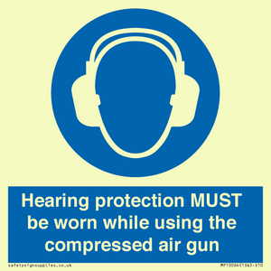 Hearing protection MUST be worn while using the compressed air gun